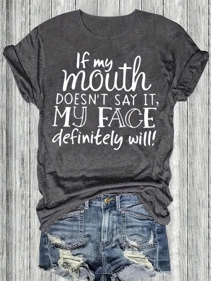 Damen Lustiges Statement T-Shirt mit Aufdruck – Lockeres Sommer Shirt für Alltag & Freizeit