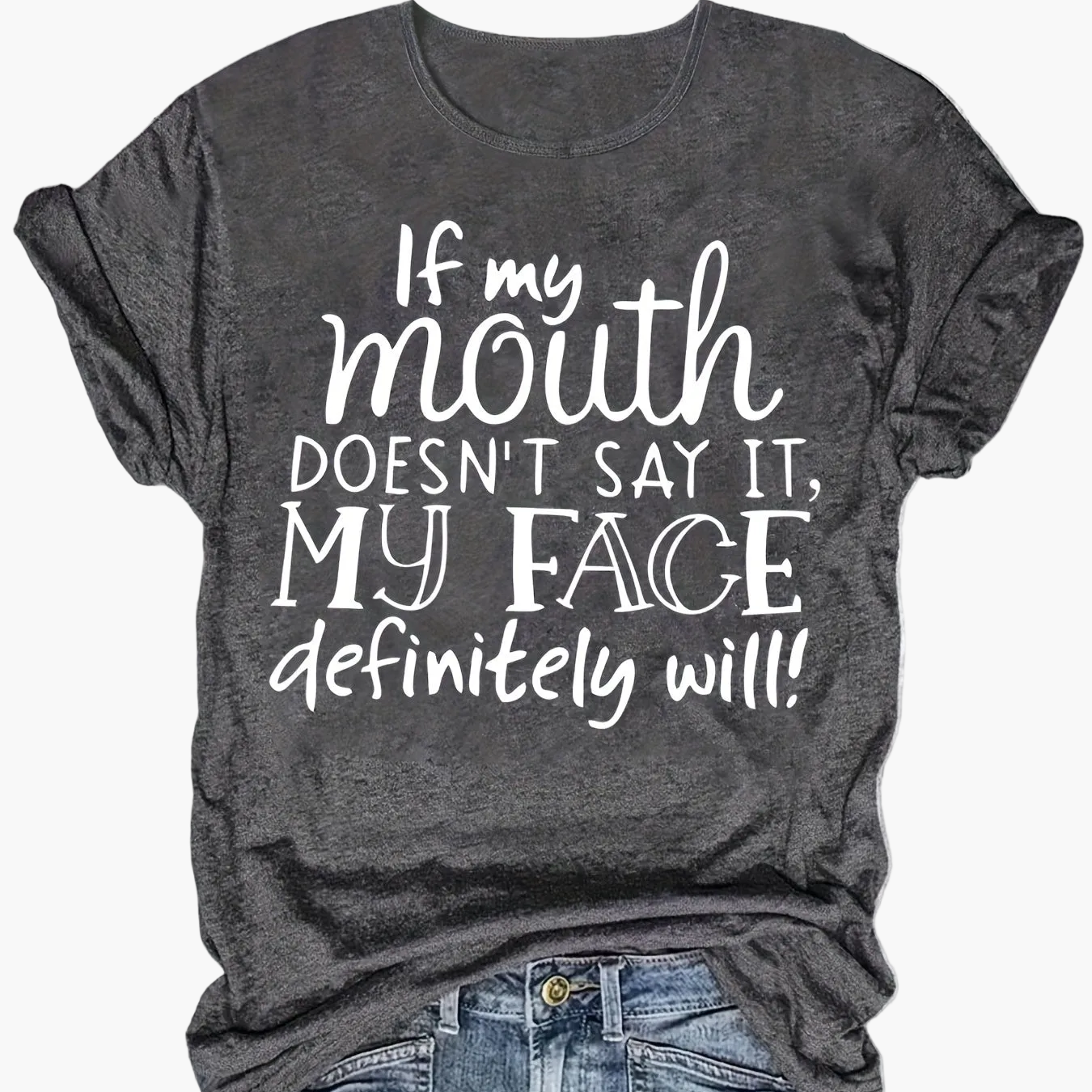 Damen Lustiges Statement T-Shirt mit Aufdruck – Lockeres Sommer Shirt für Alltag & Freizeit