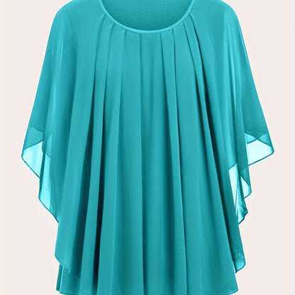 Damen Elegante Oversize Chiffon Bluse für Ausgehen und Büro