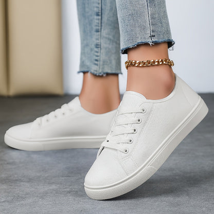 Damen Freizeit-Sneaker mit Schnürung – Bequeme Low-Top Schuhe für Alltag und Freizeit