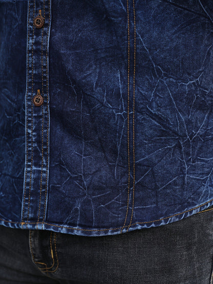 Herren Jeanshemd mit Washed-Effekt, langen Ärmeln und Brusttaschen