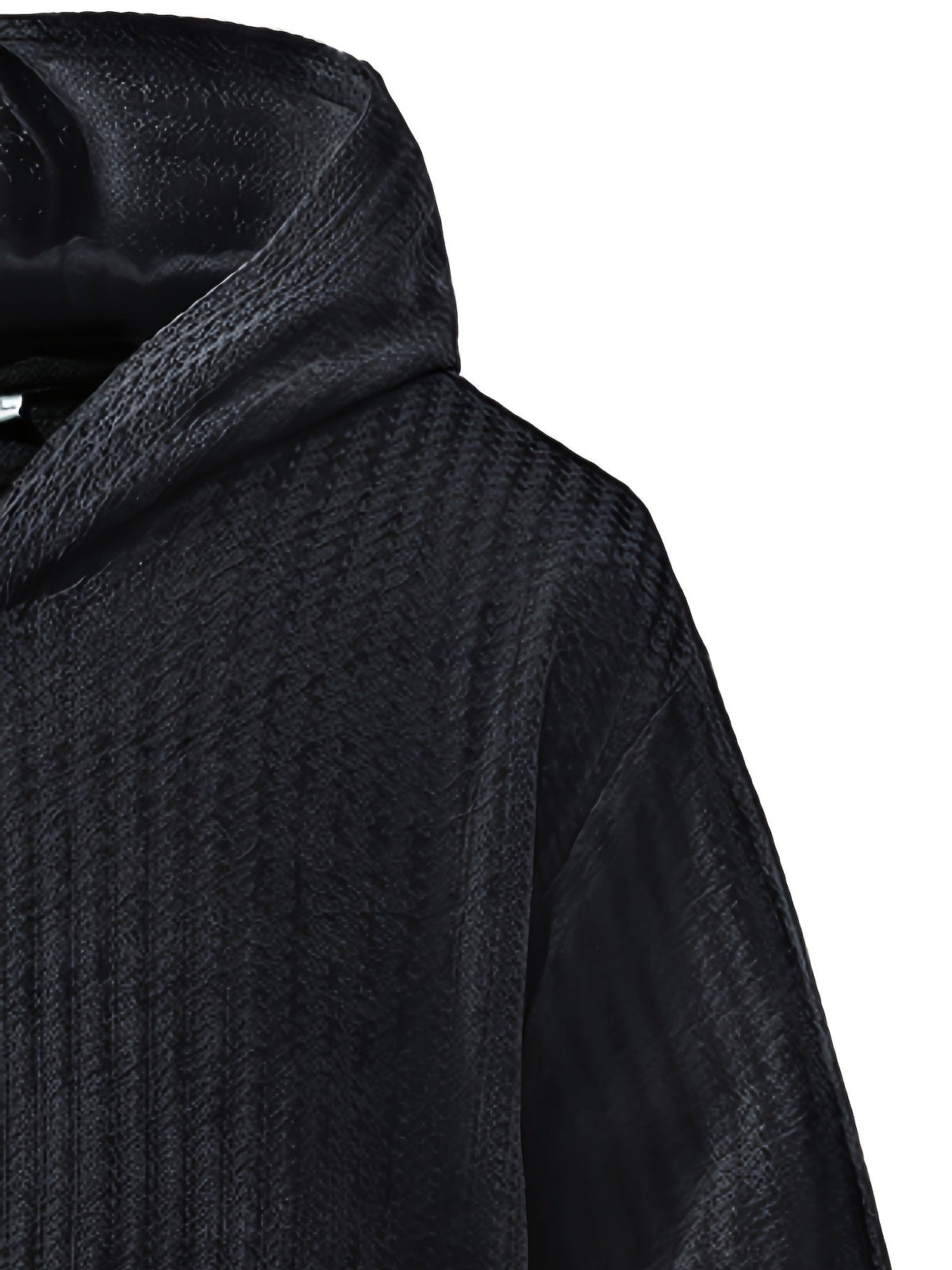 Hoodie mit Kapuze und Kängurutasche – Gerippter Strukturstoff