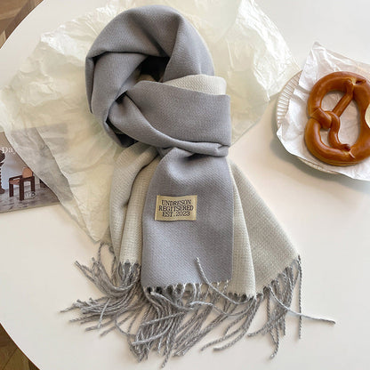 Unisex Winterschal mit Fransen in Sand