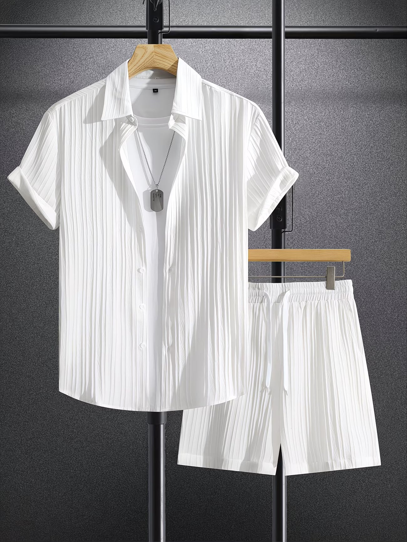 Herren Sommer Freizeit Set – Kurzarm Hemd & Shorts – Stilvolles, Lockeres Outfit für Alltag & Urlaub