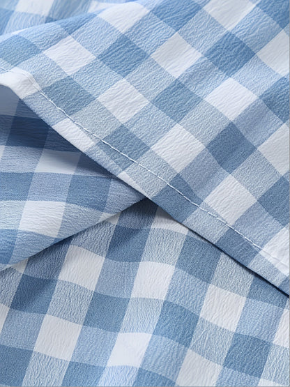 Herren Kurzarm-Hemd Kariert – Modisches Freizeit- und Business-Outfit