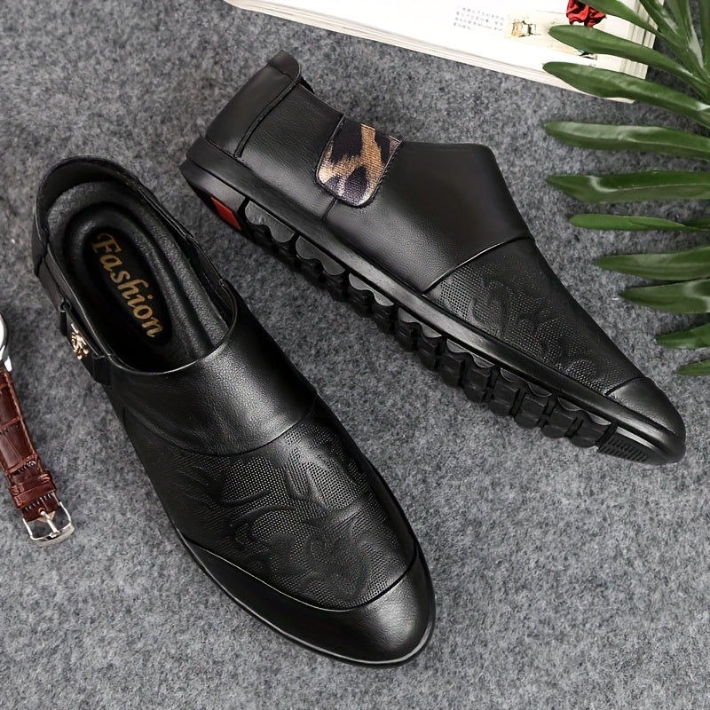 Herren Slip-On Loafer – Modische Freizeitschuhe mit Prägung und moderner Schnalle