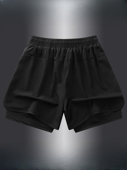 Herren Laufshorts 2-in-1 Sport Fitness Trainingsshorts mit Innenhose