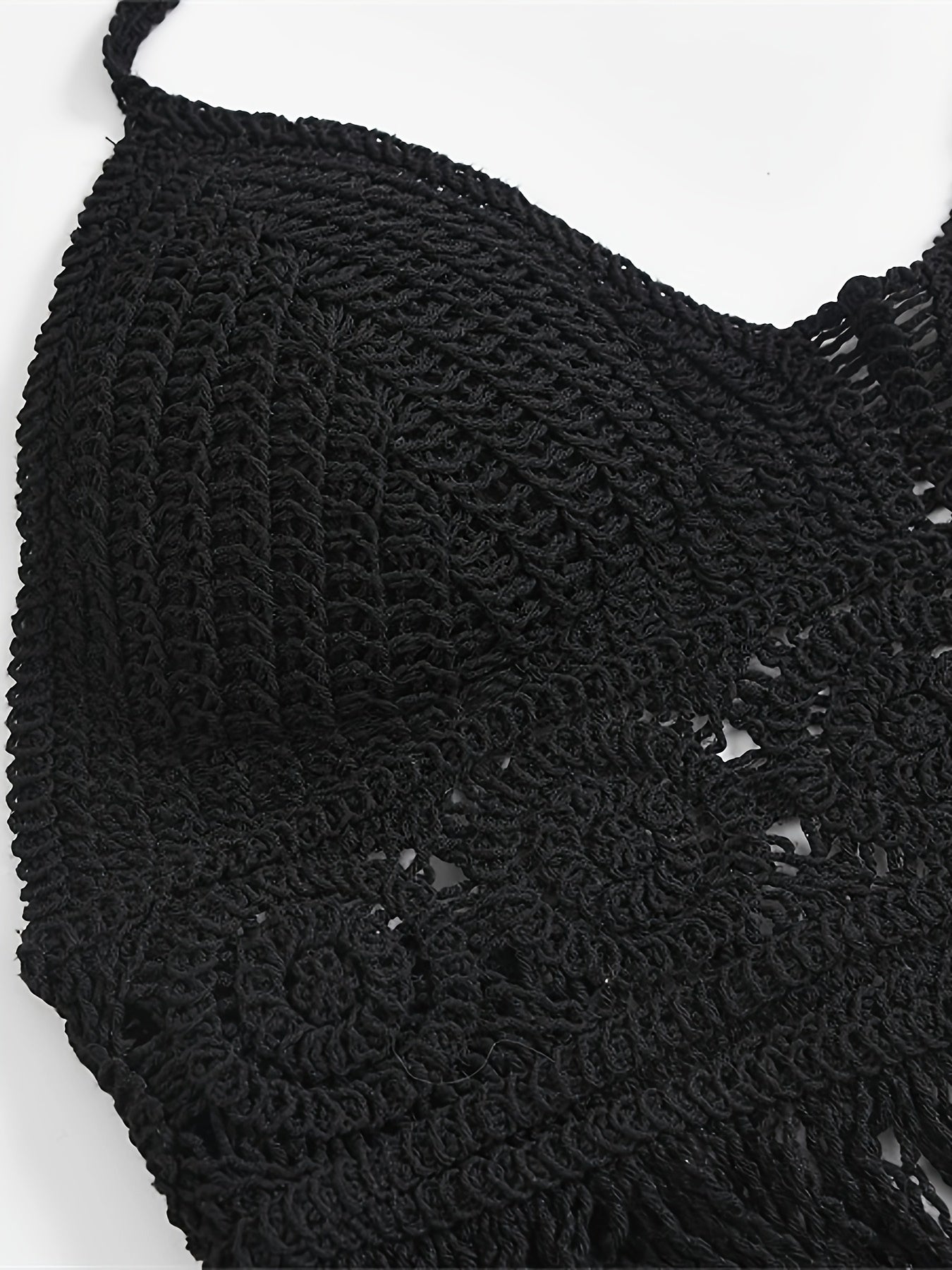 Damen Boho Häkel-Bralette Haltertop für Festivals und Strand