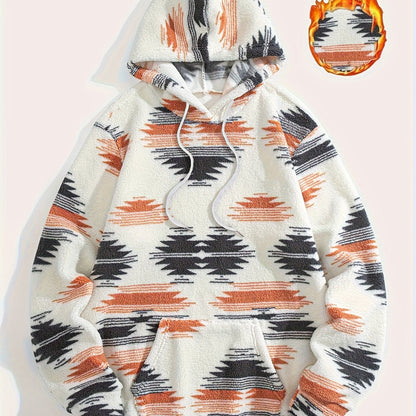 Unisex Kapuzenpullover mit Azteken-Muster Teddy Fleece
