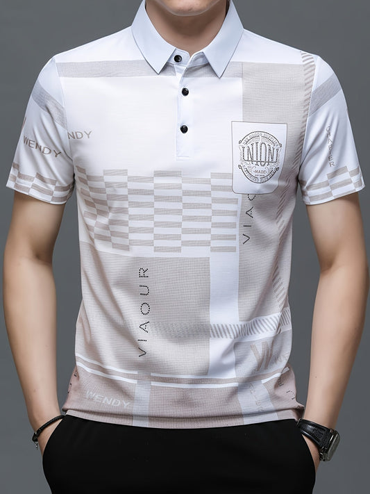 Herren Polohemd Modern Grafikmuster Kurzarm – Stilvolles Freizeitshirt mit Kragen