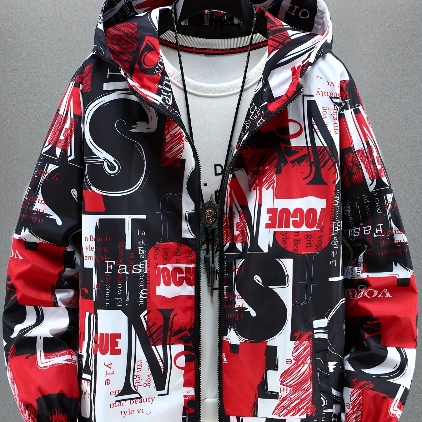 Kapuzenjacke mit auffälligem Buchstaben-Print für Herren und Damen