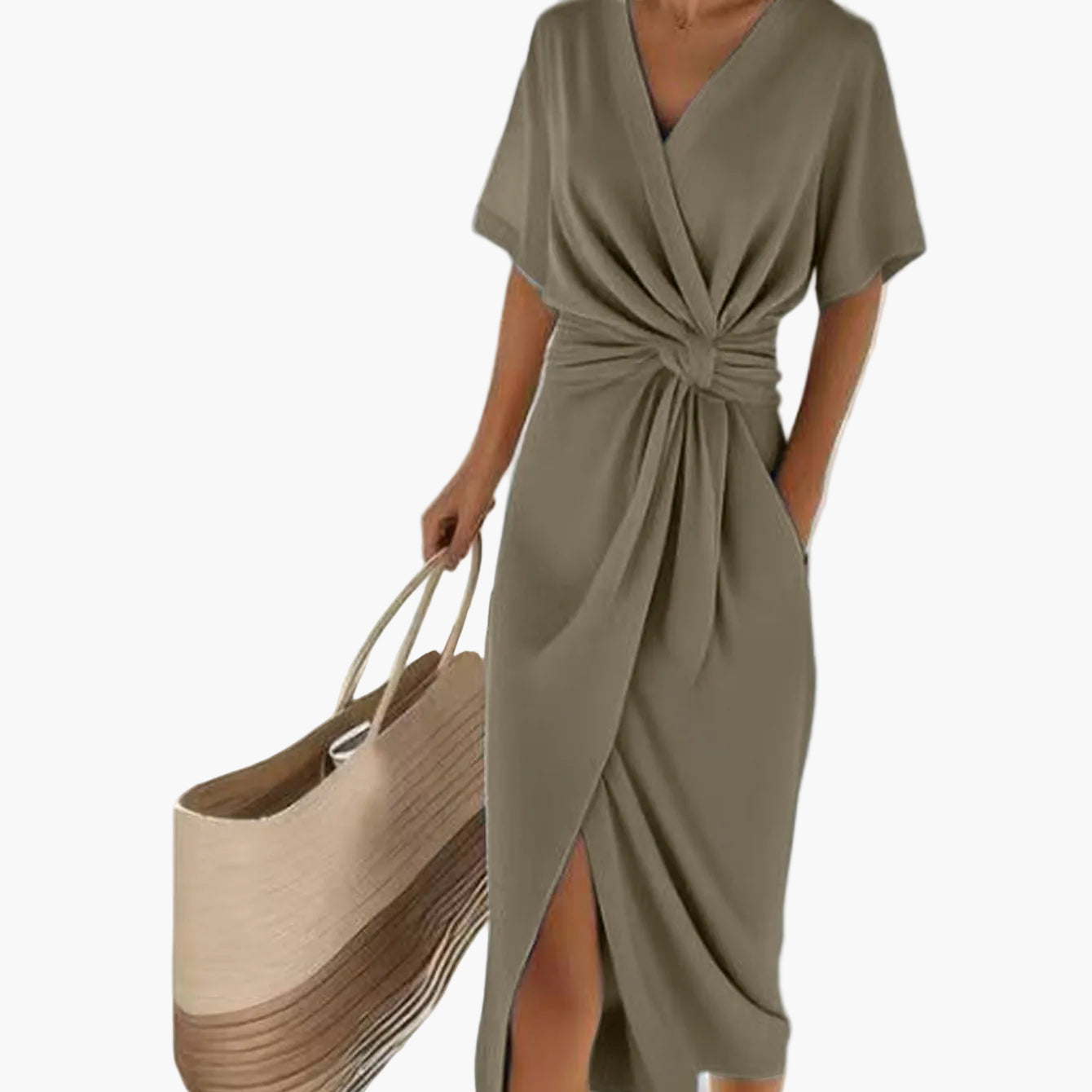 Damen Sommer Wickelkleid Elegant – Vintage Stil, Perfekt für Urlaub & Freizeit