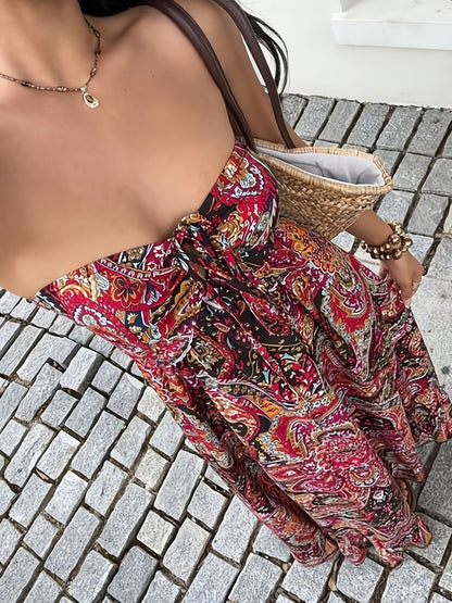 Damen Boho Maxikleid Bandeau Elegant – Perfekt für Freizeit und besondere Anlässe