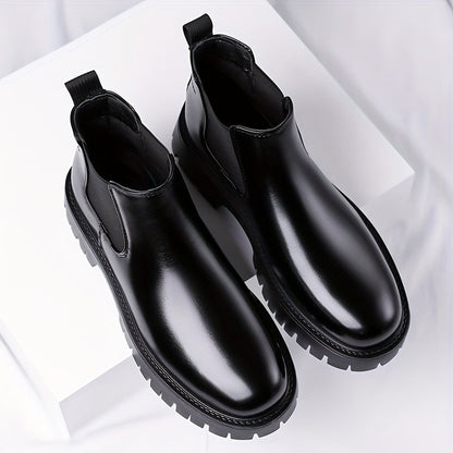 Schwarze Chelsea Boots mit Profilsohle für Damen