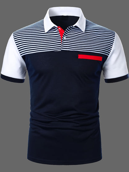Herren Polohemd Modern Streifen Design – Smart-Casual Stil für Freizeit und Büro