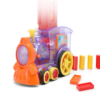 Domino Zug Spielzeug für Kinder – Kreatives Lernspiel, Automatischer Dominostein-Leger