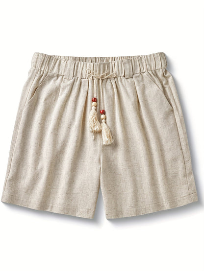 Herren Boho Freizeithose mit Kordelzug und Quasten – Lässige Shorts für Urlaub und Alltag