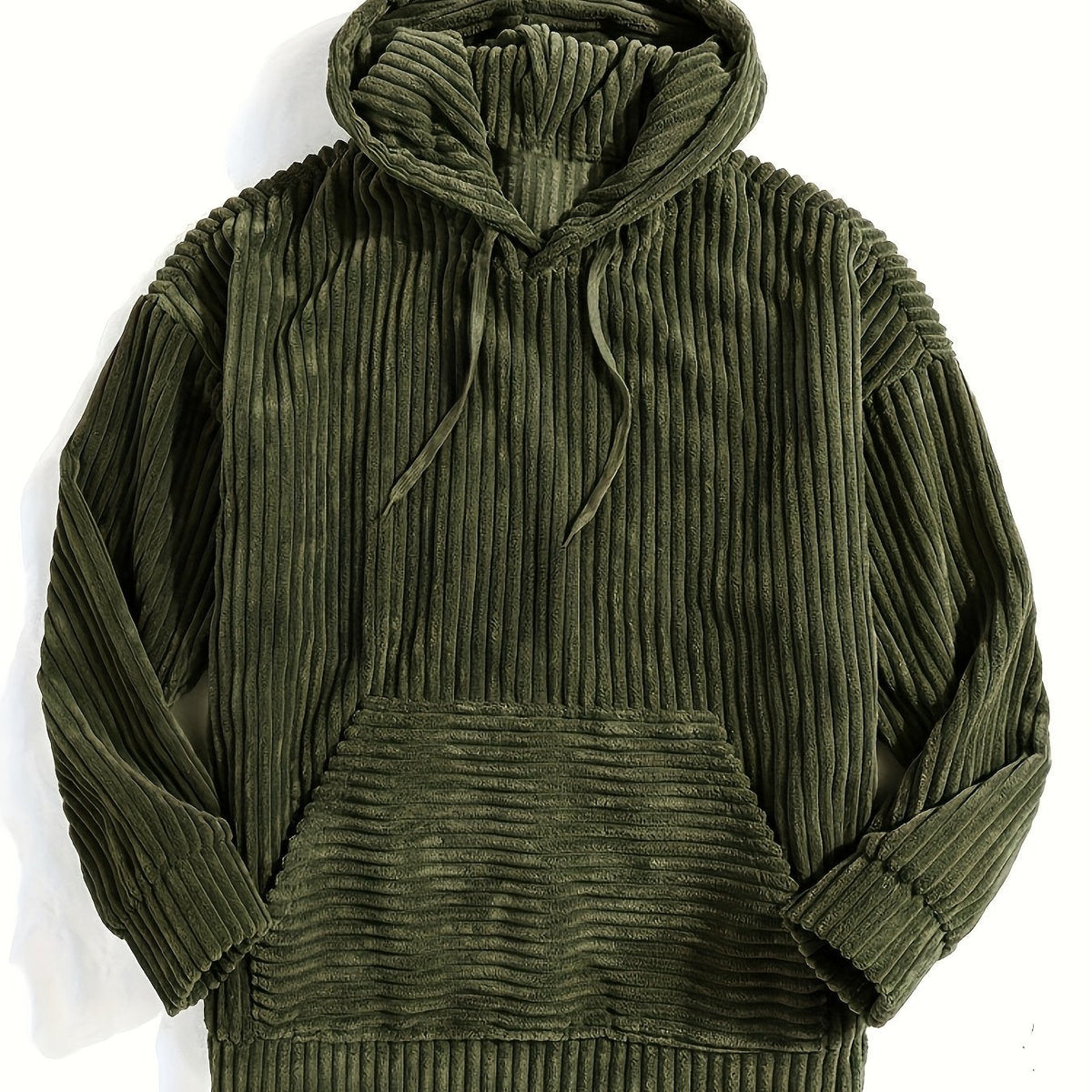 Unisex Hoodie Rippstrick Weicher Stoff Kapuzenpullover Kordelzug Kängurutasche