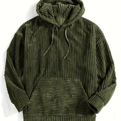 Unisex Hoodie Rippstrick Weicher Stoff Kapuzenpullover Kordelzug Kängurutasche
