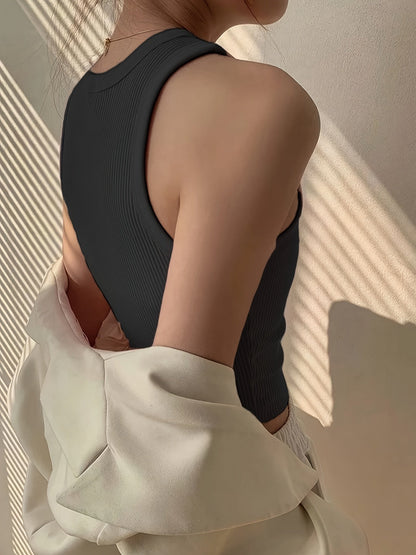 Damen Tanktop Figurbetont Sportlich Elegant – Vielseitiges Basic für Alltag und Freizeit
