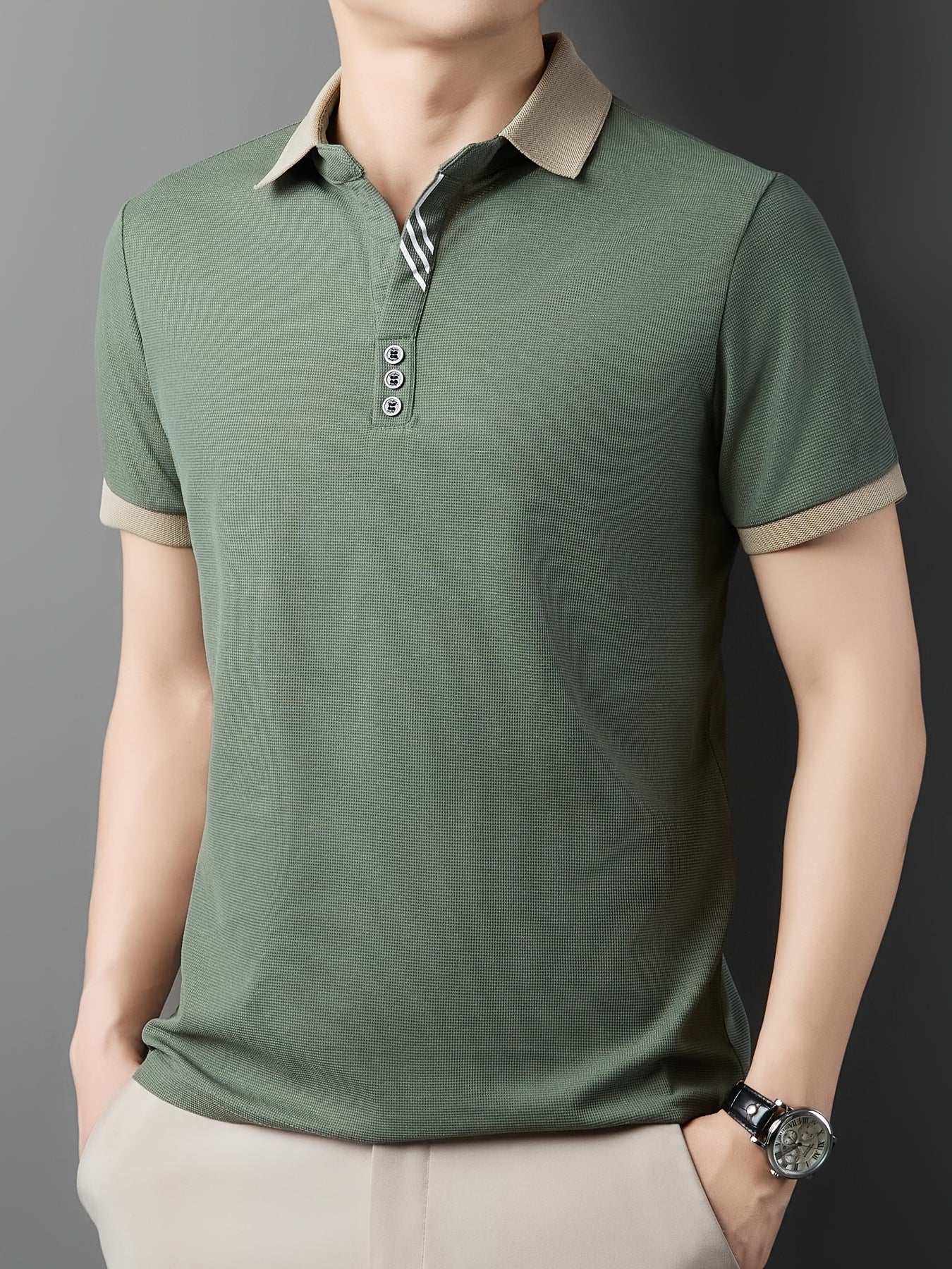 Herren Polo-Shirt mit Kontrastkragen – Stilvolles Freizeit- und Business-Oberteil