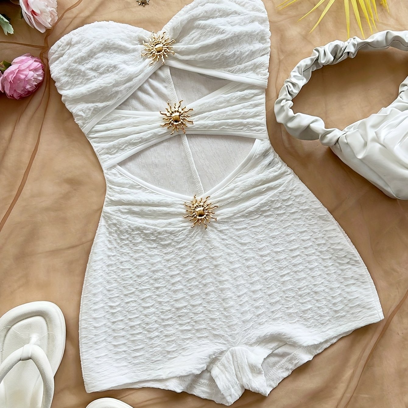 Damen Vintage Badeanzug mit Leopardenmuster und Cut-Outs – Retro Einteiler für Strand & Pool