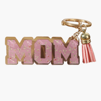 Schlüsselanhänger für Damen – Blumen MOM Herz – Modisches Muttertagsgeschenk