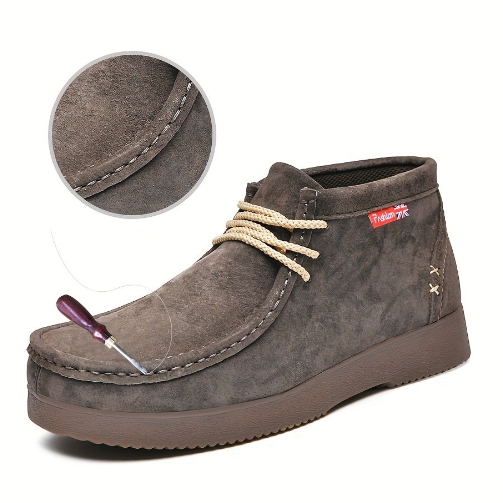Herren Chukka Stiefel Wildleder-Optik Schnürschuhe Bequeme Stiefeletten Flache Sohle