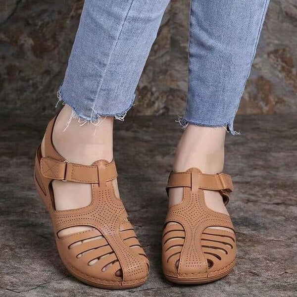 Damen Komfort-Sandalen Slip-On mit Keilabsatz – Bequeme Freizeitschuhe für Alltag und Reisen