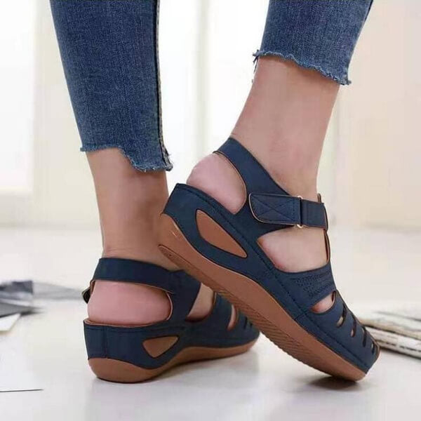 Damen Komfort-Sandalen Slip-On mit Keilabsatz – Bequeme Freizeitschuhe für Alltag und Reisen