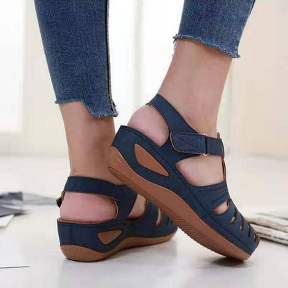 Damen Komfort-Sandalen Slip-On mit Keilabsatz – Bequeme Freizeitschuhe für Alltag und Reisen