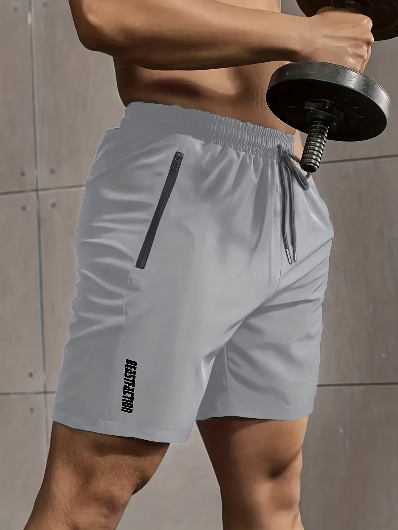 Herren Sportshorts mit Reißverschluss-Taschen – Trainingsshorts für Fitness & Workout
