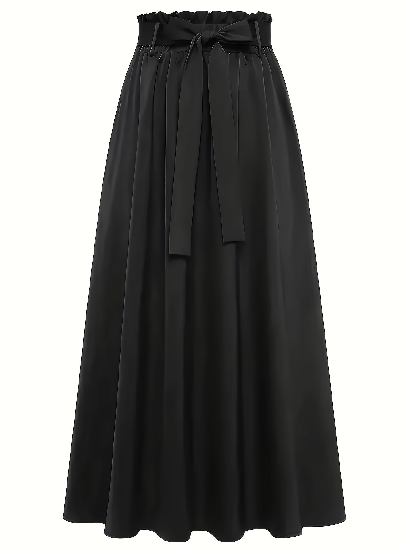Damen Maxirock mit Paperbag-Bund und Schleife – Eleganter Freizeitrock für Alltag und Büro