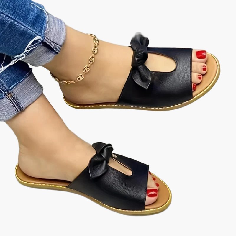 Damen Slipper Sandalen mit Schleife – Elegante Sommerschuhe für Freizeit und Alltag