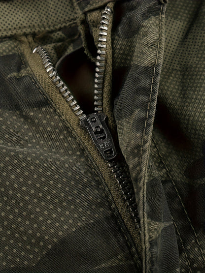 Herren Cargo Jogger Hose mit Camouflage Muster und Utility-Design – Streetwear und Outdoor