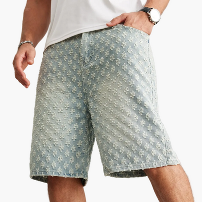 Herren Streetwear Denim Shorts im angesagten 3D-Blumen-Design – Lässige Bermudas für Alltag & Freizeit