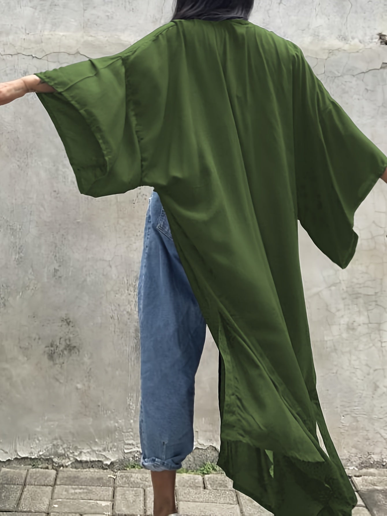 Damen Kimono Strandüberwurf – Eleganter Langer Badebekleidungs-Cover-Up für den Urlaub