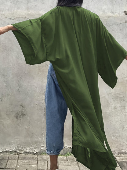 Damen Kimono Strandüberwurf – Eleganter Langer Badebekleidungs-Cover-Up für den Urlaub