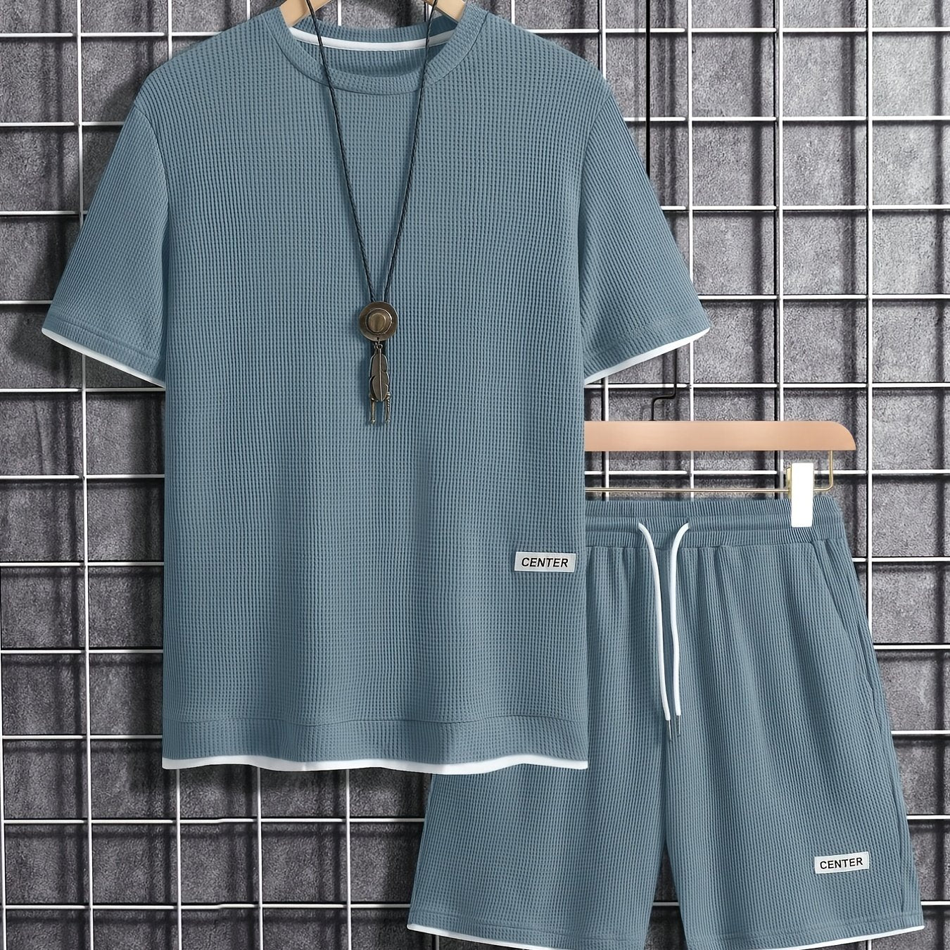 Herren Freizeit-Set Kurzarm T-Shirt & Shorts Lounge Outfit – Bequemes Sommer Homewear