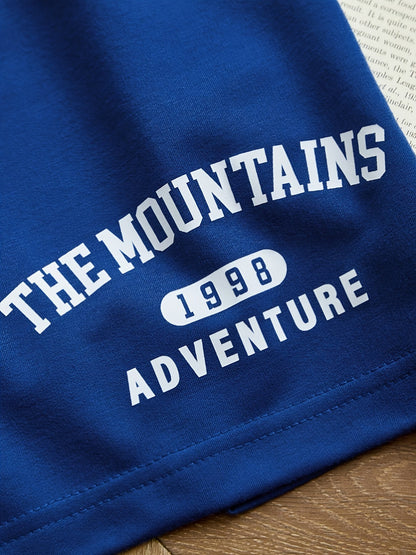 Damen Sport-Set Freizeit Top und Shorts mit Print – The Mountains Adventure, Sommer Loungewear