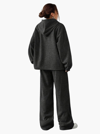 Damen Freizeit Trainingsanzug Set – Bequemer Hoodie und Weite Jogginghose für Alltag & Sport