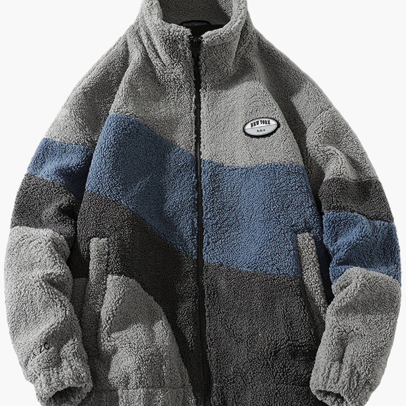 Herren Fleecejacke im Preppy Stil – Weicher Colorblock Softshell für Freizeit & Alltag