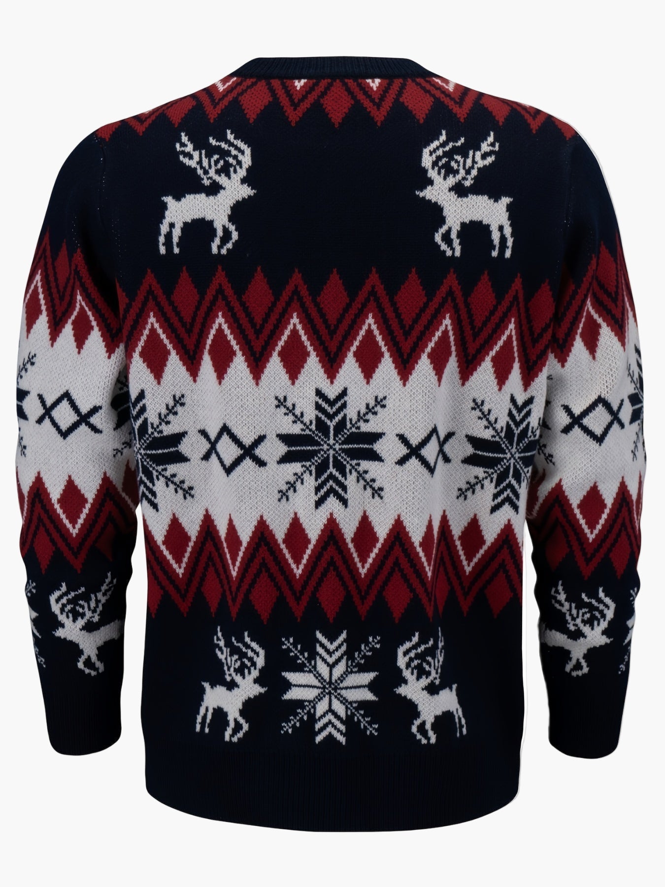 Herren Weihnachtspullover mit Rentier- und Schneeflocken-Muster, Casual Winter Strickpullover