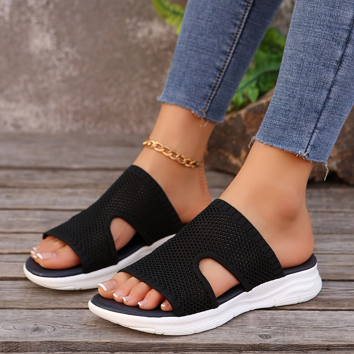 Damen Sportliche Slip-On Sandalen für Alltag und Freizeit