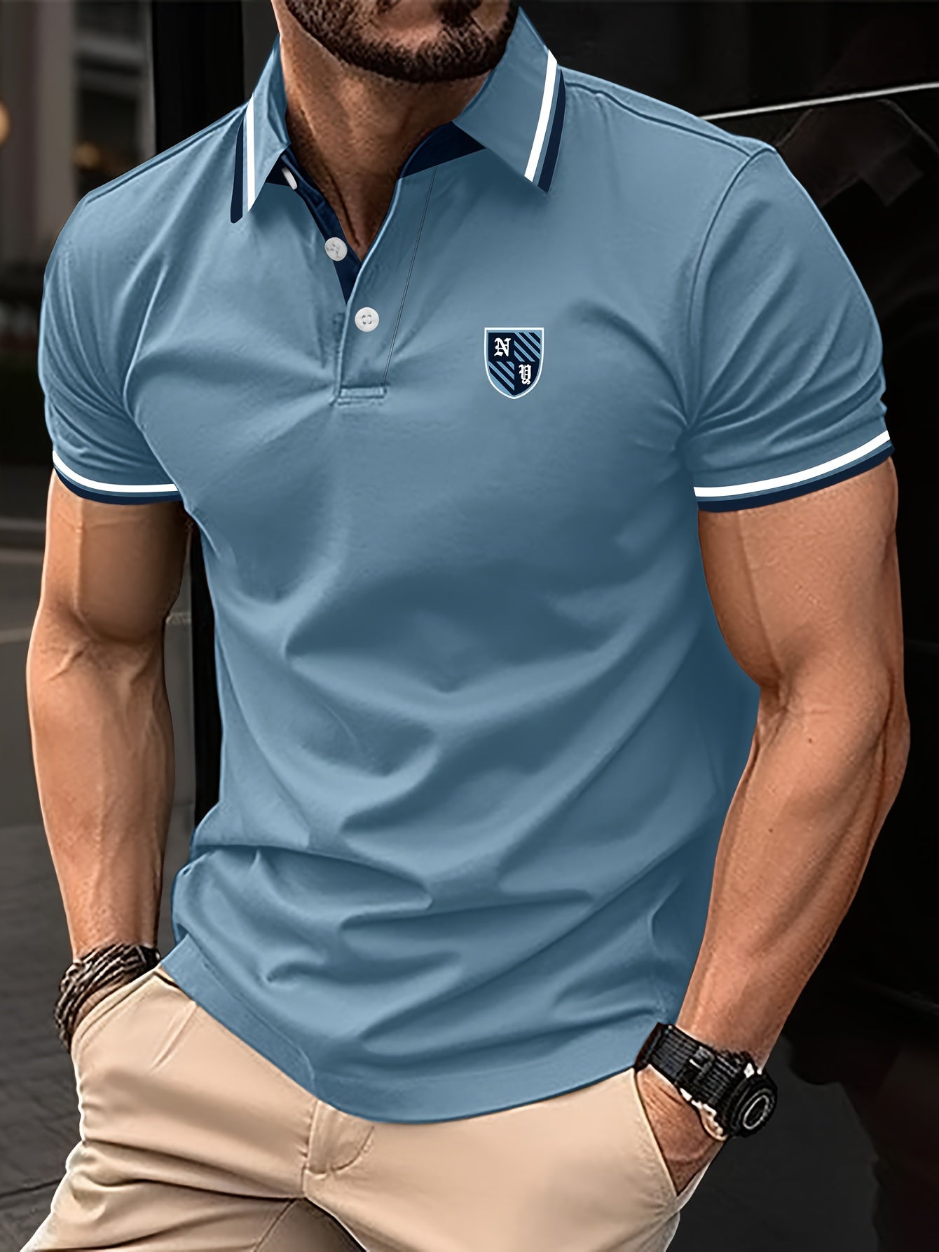 Herren Poloshirt mit Stickerei – Klassischer Casual Style für Alltag und Freizeit