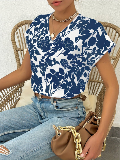 Damen Blusenshirt im floralen Design – Eleganter Sommer-Look für Freizeit und Büro