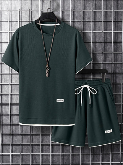 Herren Freizeit-Set Kurzarm T-Shirt & Shorts Lounge Outfit – Bequemes Sommer Homewear