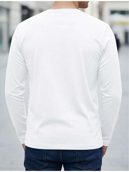 Herren Langarmshirt mit Motiv Rundhalsausschnitt in verschiedenen Farben
