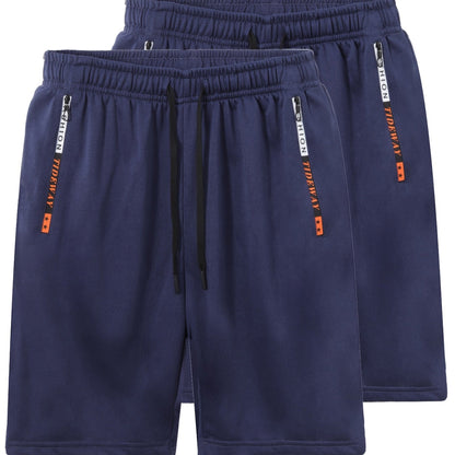 Herren Sportshorts 2er Pack – Bequeme Fitness- und Trainingsshorts mit Reißverschlusstaschen
