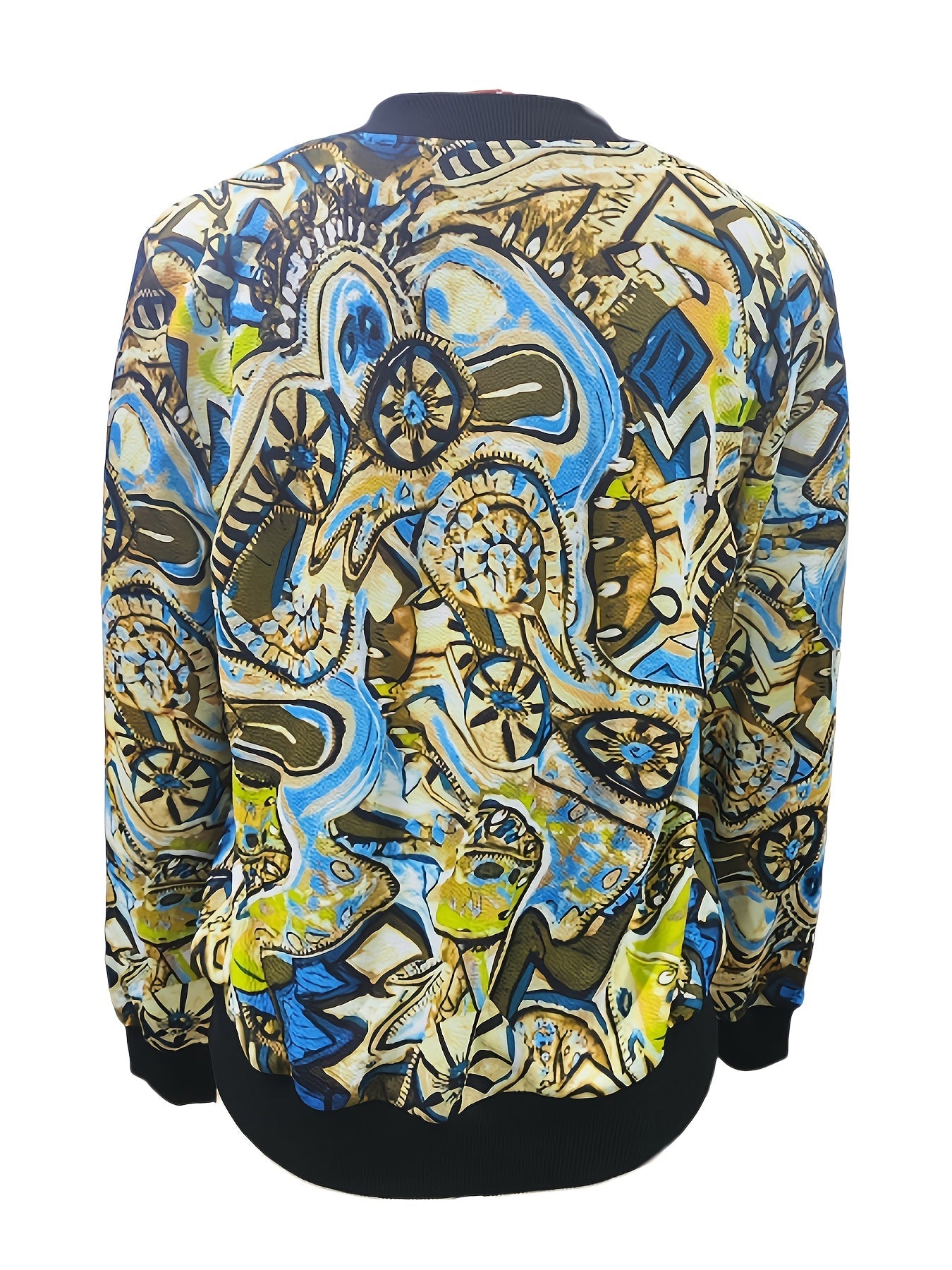 Damen Bomberjacke mit abstraktem Muster – Modischer Freizeit-Look für Alltag und Urlaub
